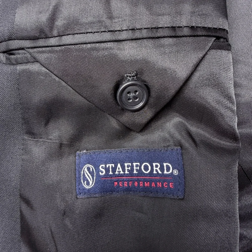 Stafford Performance Mens Black Two Button Suit Jacket Blazer 40L